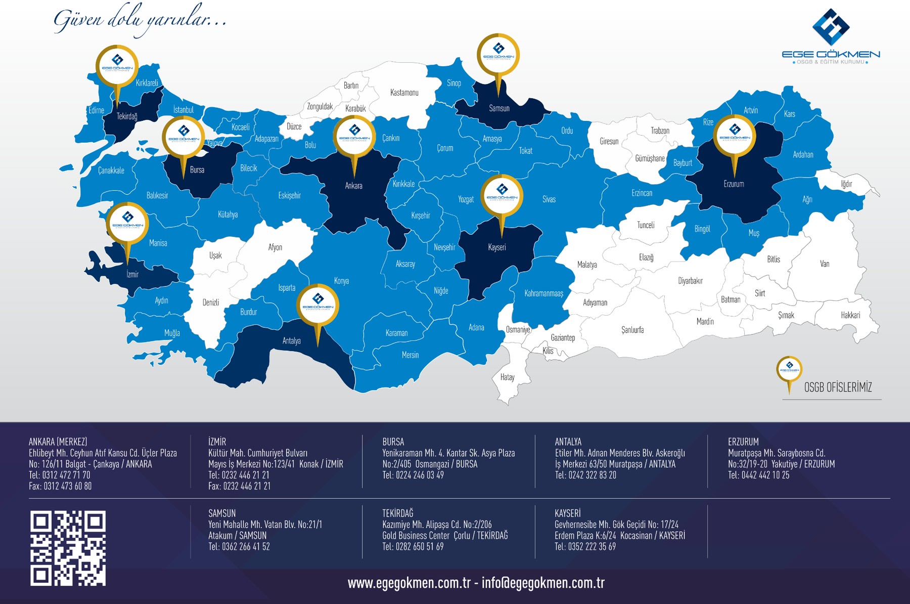 Ege Gökmen OSGB Türkiye hizmet ağı haritası